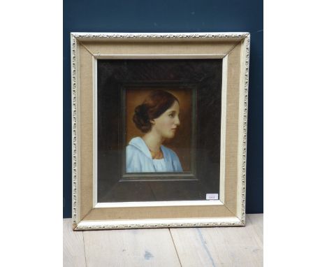Oil painting portrait of writer, and Bloomsbury Group,  Virginia Wolf, 24.5x19cm