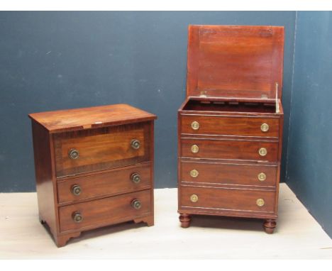 George III mahogany commode chest and a similar chest