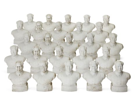 A set of twenty-five Chinese bisque porcelain busts of Mao Zedongcirca 1966-67Each inscribed 'Long Live Chairman Mao' in curs