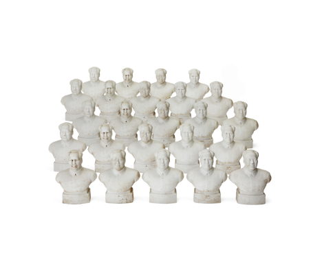 A set of twenty-four Chinese bisque porcelain busts of Mao Zedongcirca 1966-67Each inscribed 'Long Live Chairman Mao' in curs