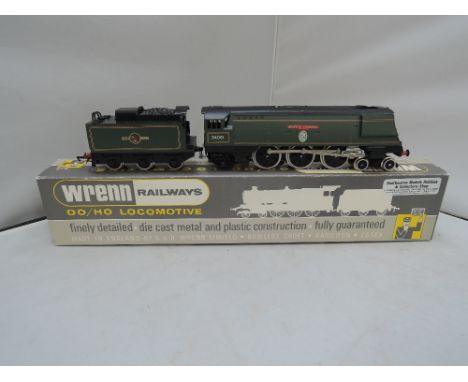 A Wrenn 00 gauge 4-6-2 loco and tender, merchant navy Winston Churchill 34051 in B.R. green livery and in original box W2265 