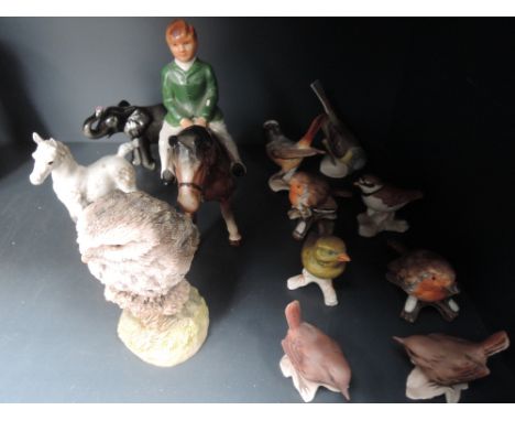 Eight Goebel studies, birds including Red Stork, Yellow Wagtail etc