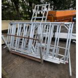 Scaffolding ladder frames mixed sizes with couplings
