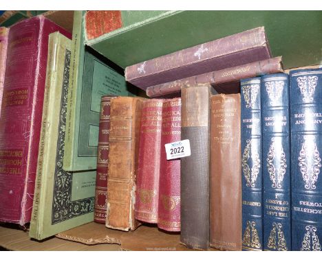 A box of books to include: The Popular Encyclopedia of Gardening, Sainte Catherine de Sienne by Johannes Joergenson, Village 