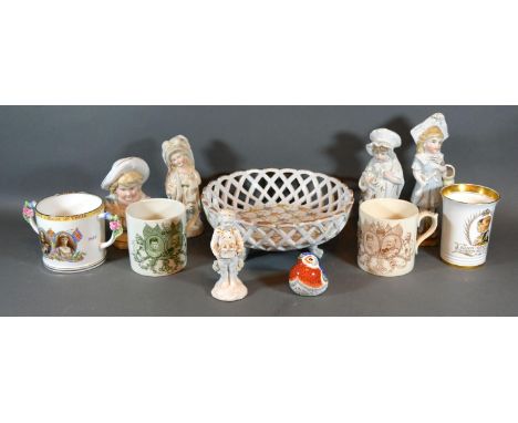 A Royal Crown Derby Porcelain Decanter in the form of a Bird together with a collection of other ceramics to include various 