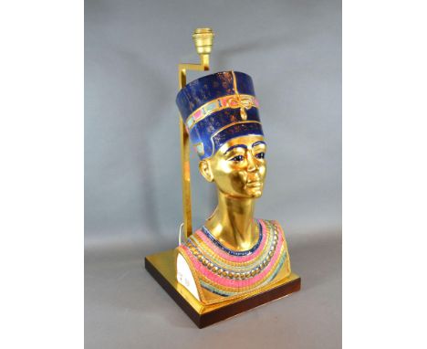 A Limited Edition Table Lamp in the form of Nefertiti by Edoardo Tasca, 50 cms tall 