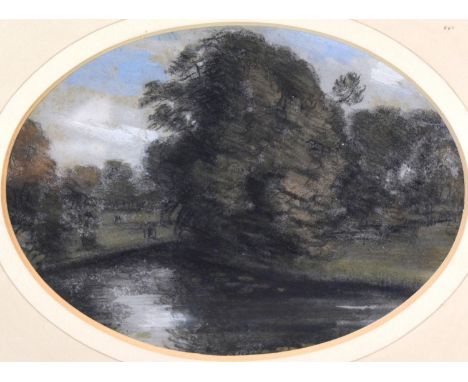 William Crotch 'From Eton Playing Fields July 10th 1932' inscribed 'Beneath the Mount' 14 x 19 cms mixed media 