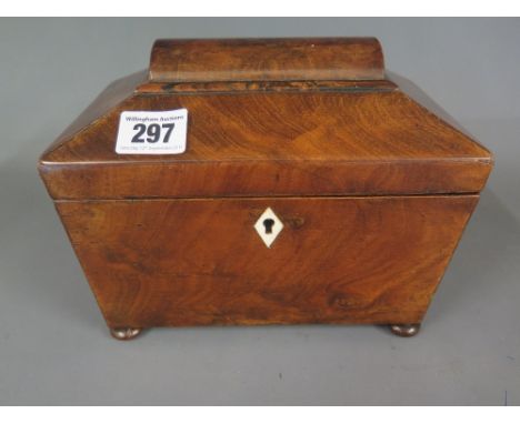 A 19th century small mahogany tea caddy