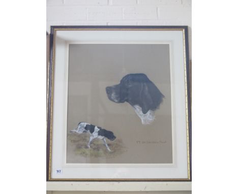 Mary Browning 20th century pastel - F.T. Ch. Cornbury Faust - portrait of a Pointer, signed and dated '70 - 23" x 19 1/2"