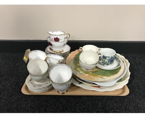 A tray of Royal Stafford tea service, Durham china cups and saucers, serving plates etc 