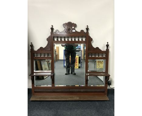 A Victorian mahogany overmantel mirror 