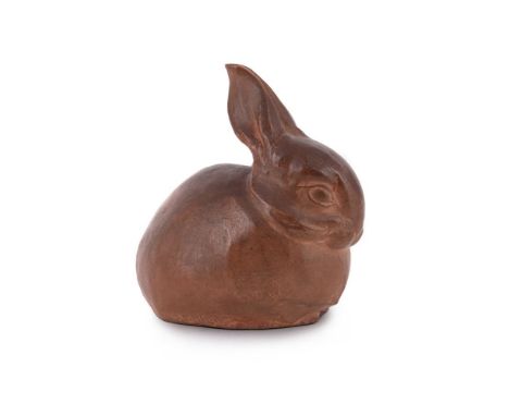 λ  RAPHAEL DILIGENT (FRENCH, 1885-1965) A TERRACOTTA MODEL OF A RABBIT FRENCH, 20TH CENTURY Signed R Diligent 13cm long, 14cm