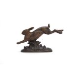 JULES-EDMOND MASSON (FRENCH, 1871-1932)), A BRONZE MODEL OF A RUNNING HARE