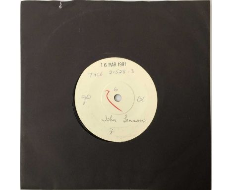 LENNON &amp; YOKO/ PLASTIC ONO BAND - OPEN YOUR BOX 7" (SINGLE SIDED TEST PRESSING). A superb single sided 7" white label tes