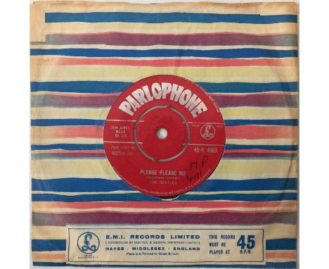 THE BEATLES - PLEASE PLEASE ME/ ASK ME WHY 7" (UK RED PARLOPHONE - 45-R 4983). An original UK 7" red Parlophone label pressin