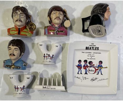 Three limited edition Peggy Davies busts, all with designs by Ray Noble, a John Lennon Bairstow Manor jug, four contemporary 