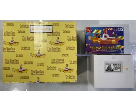 Three items of Beatles collectables to inc: sealed/unopened AMT/ERTL Yellow Submarine model kit, Haggerty made Yellow Submari