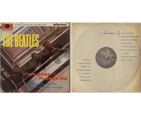 THE BEATLES - PLEASE PLEASE ME LP (FIRST UK STEREO 'BLACK AND GOLD' PCS 3042). An iconic 1st UK stereo 'black and gold' copy 