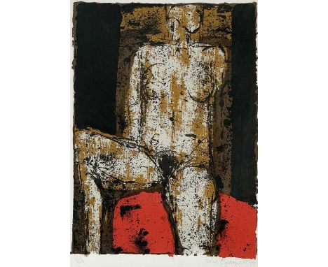 John EMANUEL (1930) Seated Female Nude (1980) Lithograph, signed and dated '80, numbered 41/100, image size 40 x 29cm. 56.5 x