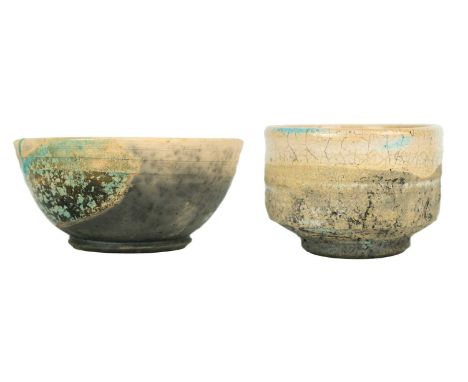Essex TYLER (XX-XXI) Two tea bowls Ceramic, each with incised marks to base, height of tallest pot 8cm.