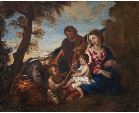 Attributed to Pietro Francesco Mola (1612-1666) The Affirmation of St John Oil on canvas, lined. 51 x 63cm, 68 x 81cm framed.