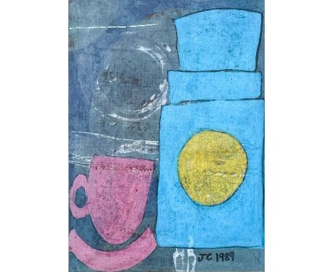 Jessica COOPER (1967) That Spanish Light! (1989) Mixed media on fabric, initialled and dated 1989, 25 x 18cm, 36 x 28cm frame