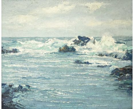 Augustus William ENNESS (1876-1948) Untitled seascape Oil on canvas, signed, 63 x 75cm, 77 x 89cm framed.
