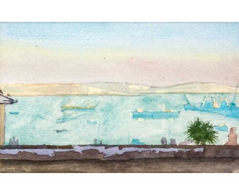 Francis HEWLETT (1930-2012) Snow Across The Bay, Evening Light Watercolour, signed, titled and dated 1979 to verso,15.5 x 24c