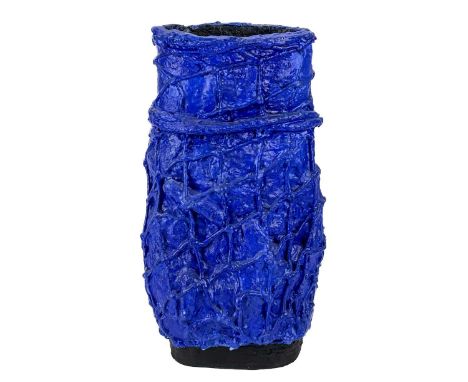 Ken SPOONER (1942) Blue Vessel  Ceramic with jesmonite finishInitialled to the base42cm high