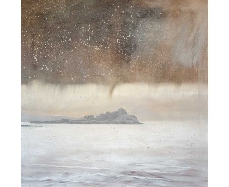 Nick WILKINSON (XX-XXI) St. Michael's Mount Oil on canvas, signed, inscribed and dated 2023 to verso, 101 x 100cm, 109 x 109c