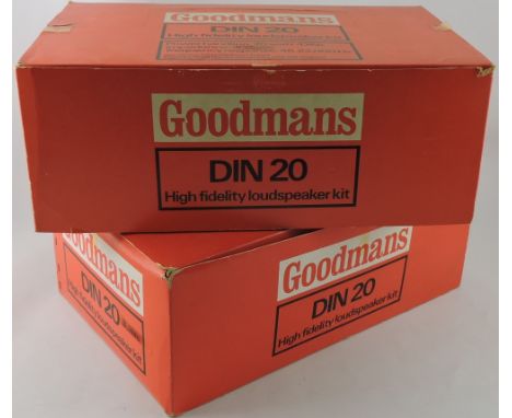 A pair of vintage Goodmans DIN20 boxed loud speaker kits (unused)