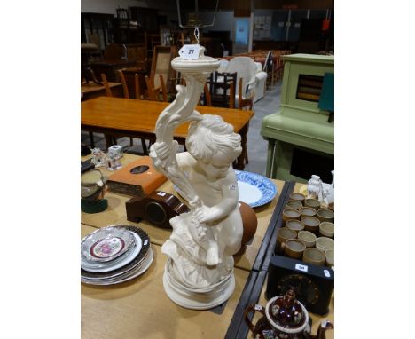 A Mid 20th Century Cherub Table Lamp Base                                       