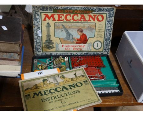 A Meccano, Number 1 Outfit In Original Box, Together With Original Instruction Manual                                        