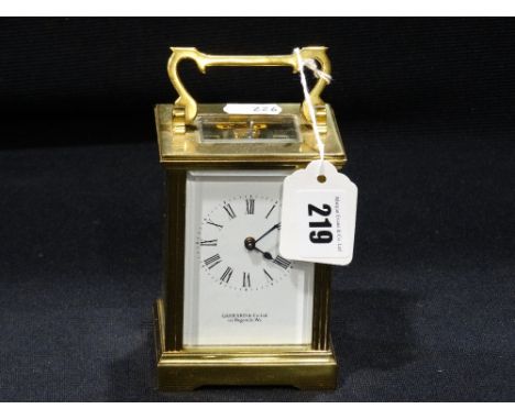 A Brass Encased Carriage Clock, Retailed By Garrard & Co Ltd                    