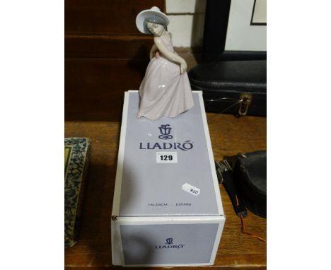 A Boxed Lladro Figure Of Girl In A Summer Dress                                 