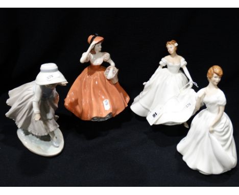 Two Royal Doulton China Figures (Nancy & Patricia) Together With A Coalport Figure & A Nao Figure (4)                        