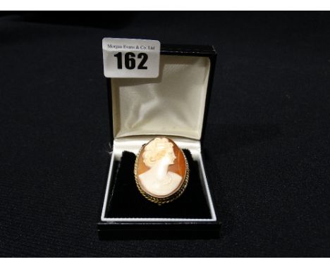 A 9ct Gold Framed Cameo Portrait Brooch                                         