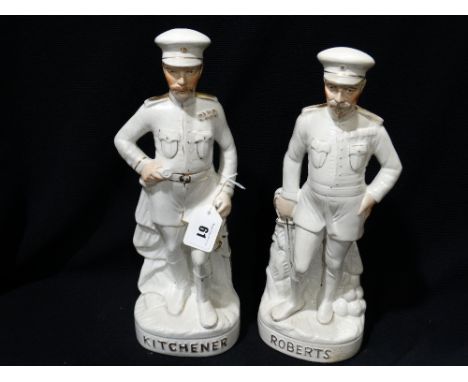 Two Staffordshire Pottery, Portrait Figures Of Kitchener & Roberts              