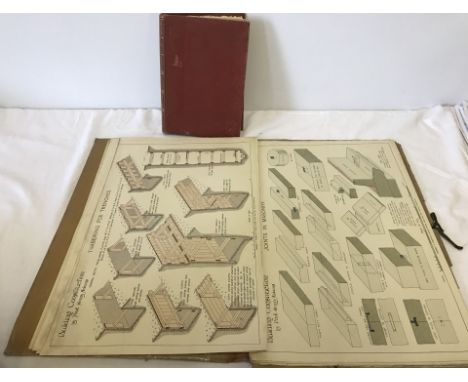 Cassell's Building Construction by Prof. Henry Adams. Together with the accompanying portfolio containing coloured plates dra