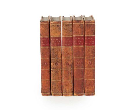 London: for the Society, 1802-1800-1802-1805-1808. 5 volumes, 12mo, volume 1 in 3rd edition, contemporary tree calf, red moro