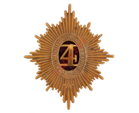 4th Royal Irish Dragoon Guards Victorian trial pattern foreign service helmet plate.A fine scarce die-stamped brass example. 