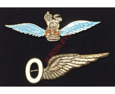 WW2 Period Army Air Corps Silver Regimental Sweetheart Pilots Wings Brooch.A sterling silver brooch with enamel decoration de