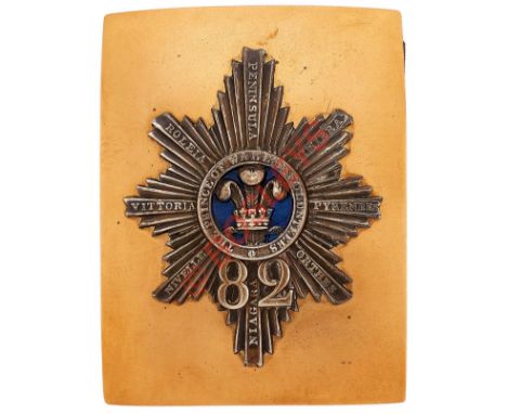 82nd Foot (Prince of Wales's Vols) Regiment of Foot pre 1855 Victorian Officer's shoulder belt plate.A good scarce example. G