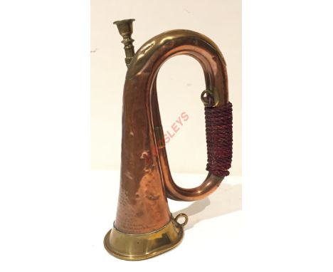 2nd VB Lincolnshire Regiment Boer War Attributed  Army Pattern Bugle.The copper and brass bugle, bears the maker's details of