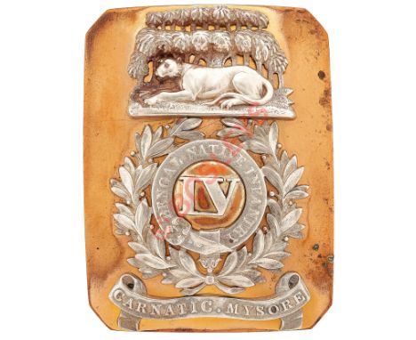 Indian Army. 4th Bengal Native Infantry Victorian pre 1857 Officer's shoulder belt plate.A good rare example. Gilt rectangula