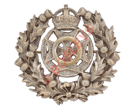 Indian Army. 16th Punjab Regiment post 1922 Piper's plaid brooch.A good rare die-cast silvered example. Resting in an open th