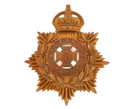 The Duke of Edinburgh's (Wiltshire Regiment) OR's helmet plate circa 1901-14.A good die-stamped brass example of crowned star
