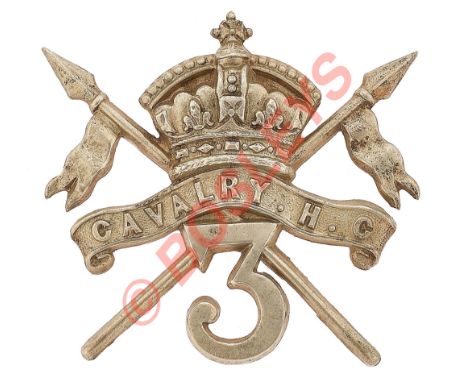 Indian Army. 3rd Cavalry Hyderabad Contingent Victorian Officer's helmet badge circa 1890-1903.A fine scarce British made die