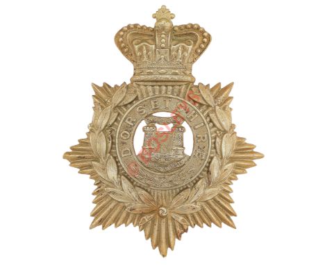 1st VB Dorsetshire Regiment Victorian OR's helmet plate circa 1881-87A good scarce die-stamped white metal example. Crowned s
