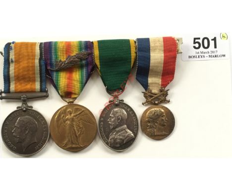 WW1 Royal Army Service Corps Officer's Group of Four.Awarded to Lieutenant Charles Frederick Cheesman. Comprising: British Wa